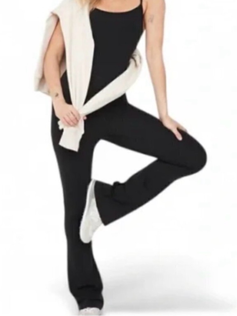 Offline by Aerie “Real Me XTRA” Flare Jumpsuit in black, size large